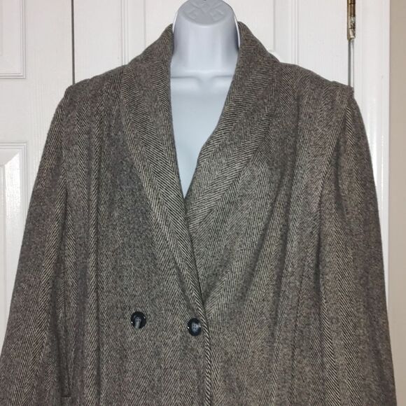 Vintage Noble Fashions gray double breasted pea coat Sz XL - Picture 3 of 5